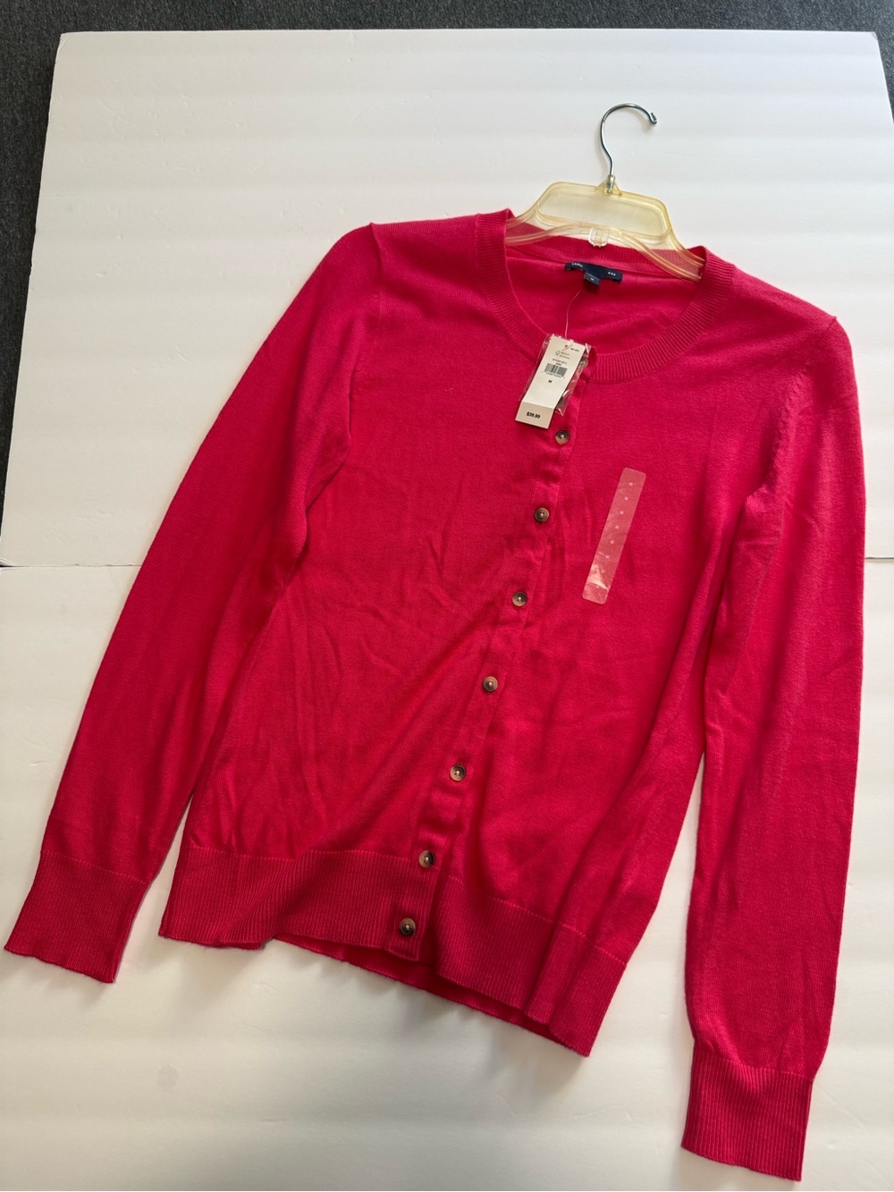 GAP Women's Button-Front Cardigan Sweater - Bright Pink